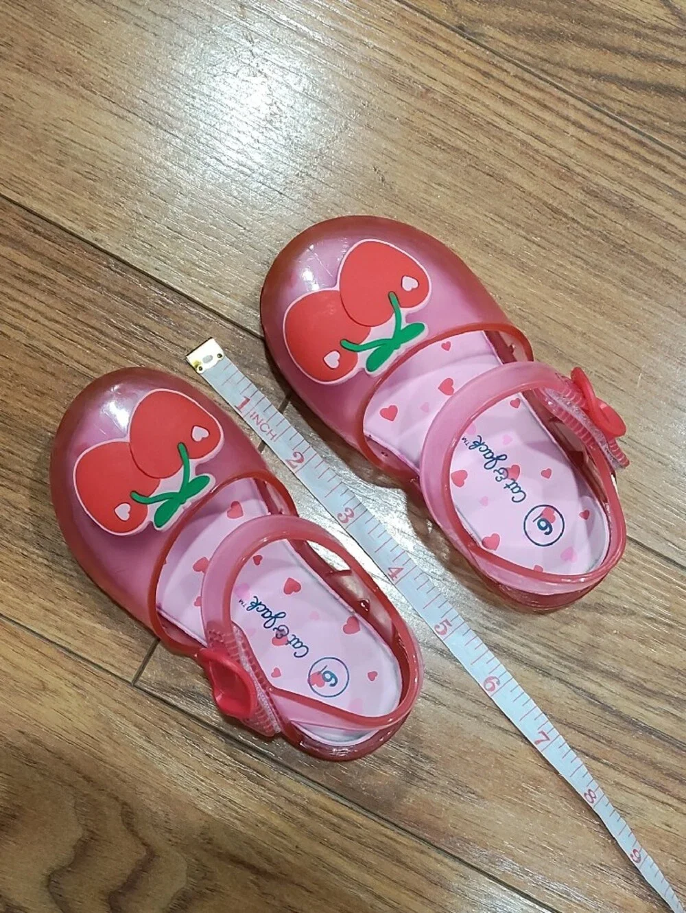 Cat & Jack Pink Jelly Sandals with Cherry Design